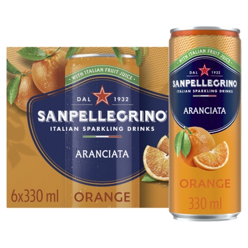 Picture of SAN PELLEGRINO ORANGE 330ML CAN 4PK x 6