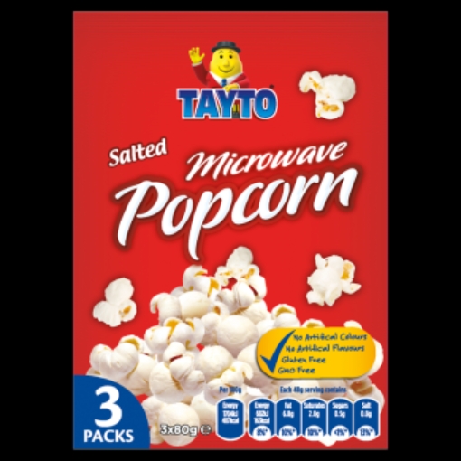 Picture of TAYTO MICROWAVE POPCORN SALTED 3PK