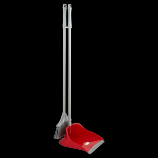 Picture of DOSCO LONG HANDLE DUSTPAN SET RED
