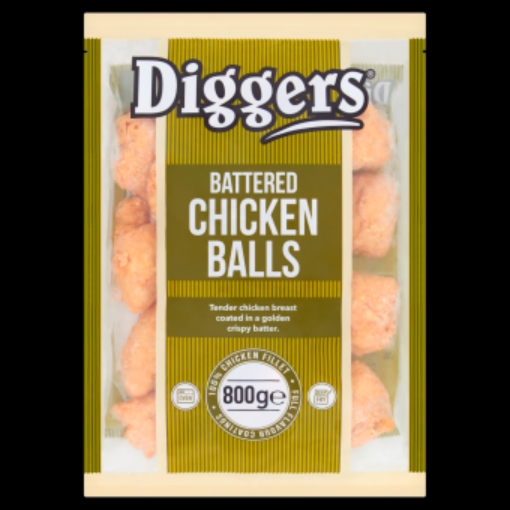 Picture of DIGGERS BATTERED CHICKEN BALLS 800G x 6