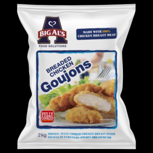 Picture of BIG ALS BREADED CHICKEN GOUJONS 2KG x 2