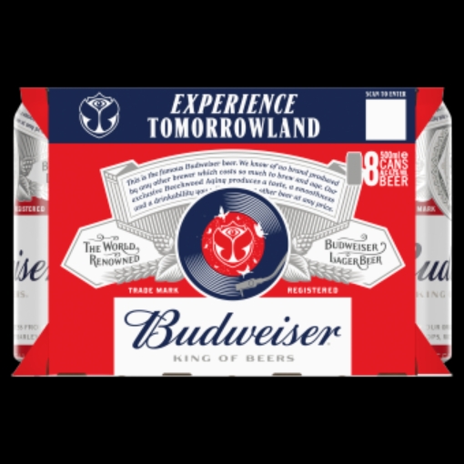 Picture of BUDWEISER CAN 500ML 8PK x 3 DRS