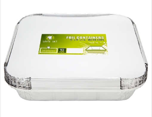 Picture of WHITE HAT FOIL CONTAINER & LIDS 9x9x1.5 10PK x 20