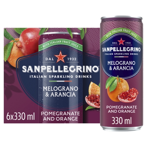 Picture of SAN PELL POMERGRANATE & ORANGE 330ML CAN 4PK x 6