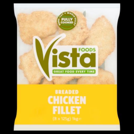 Picture of VISTA BREADED CHICKEN FILLET 125G (1kg x 5)