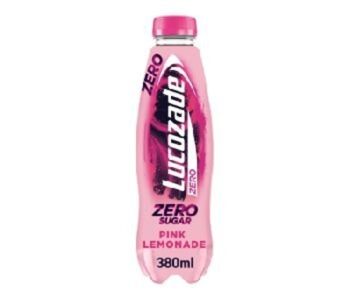 Picture of LUCOZADE ZERO PINK LEMONADE 380ML DRS