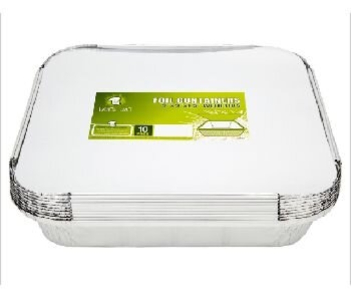 Picture of WHITE HAT FOIL CONTAINER & LIDS 9x9x1.5 10PK x 20
